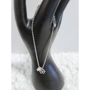 Ankle Bracelet Silver Three Leaf Clover